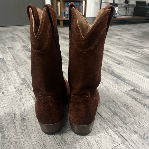 Tecovas Size 9 D The Johnny Suede Brown Cowboy Boots Men EUC - Picture 8 of 11